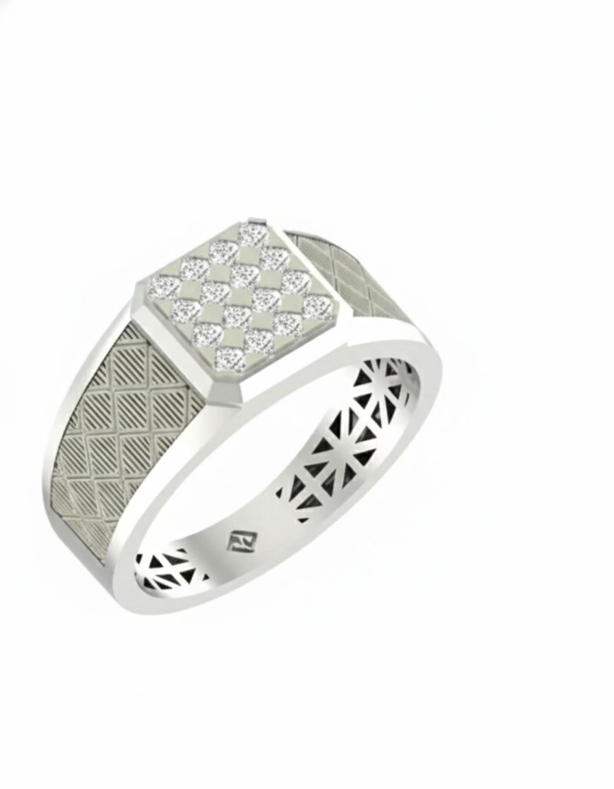 Gold & Diamond Engagement Ring For Men KRB20012