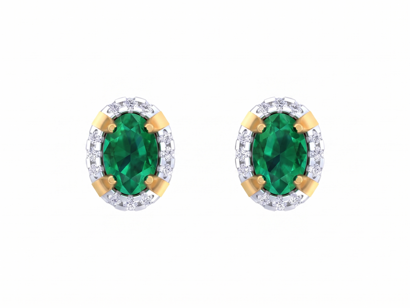 Gemstone Yellow Gold Diamond Earring | under 40k 