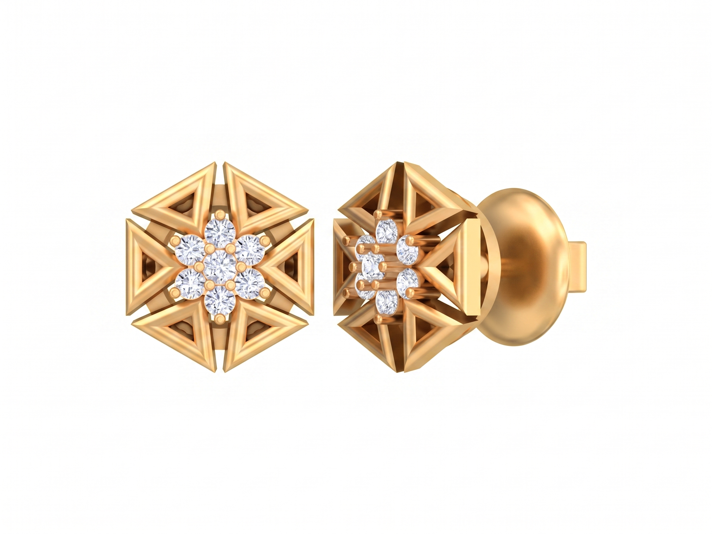 Yellow Gold Diamond Earring | under 30k 