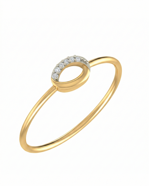 Gold & Diamond Dailywear Ring For Women KRB10051