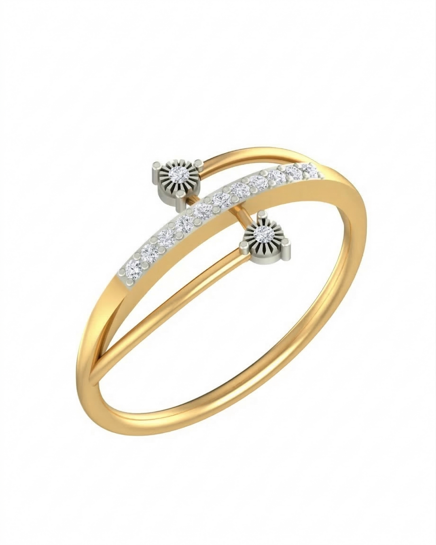 Gold & Diamond Dailywear Ring For Women KRC10674