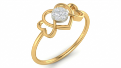 18K Gold & Diamond Dailywear Ring For Women KRA10613