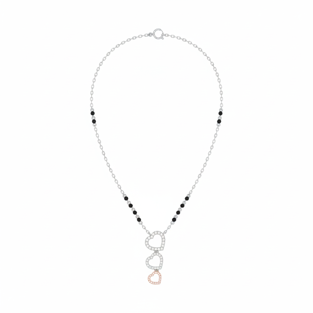 Gold & Diamond Heart Mangalsutra For Women KRC50184