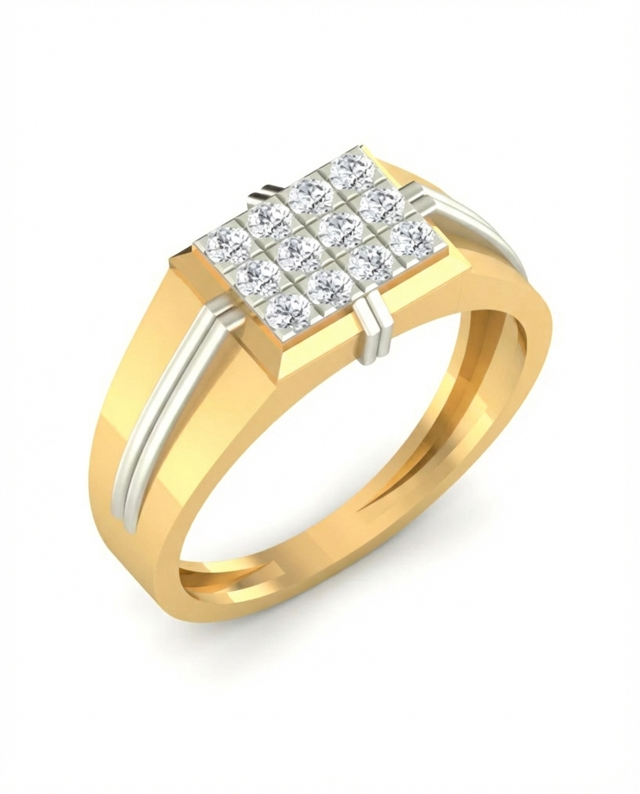 18K Gold & Diamond Engagement Ring For Men KRA60270