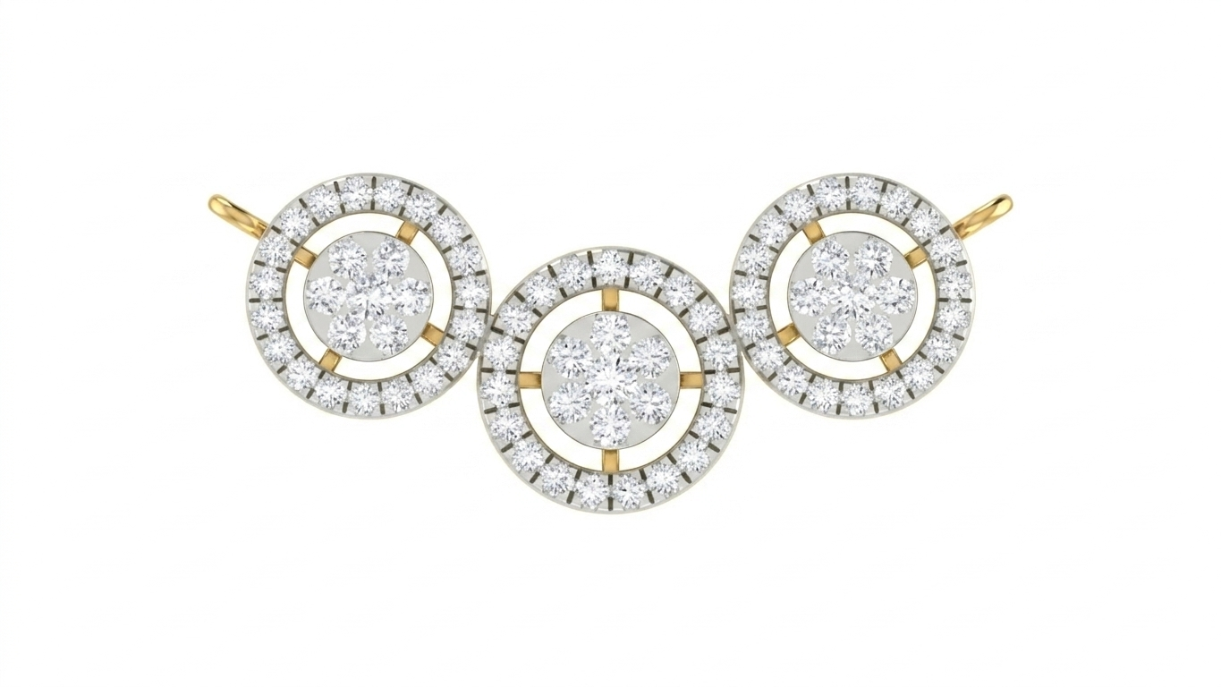 Gold & Diamond Halo Mangalsutra For Women KRC50194