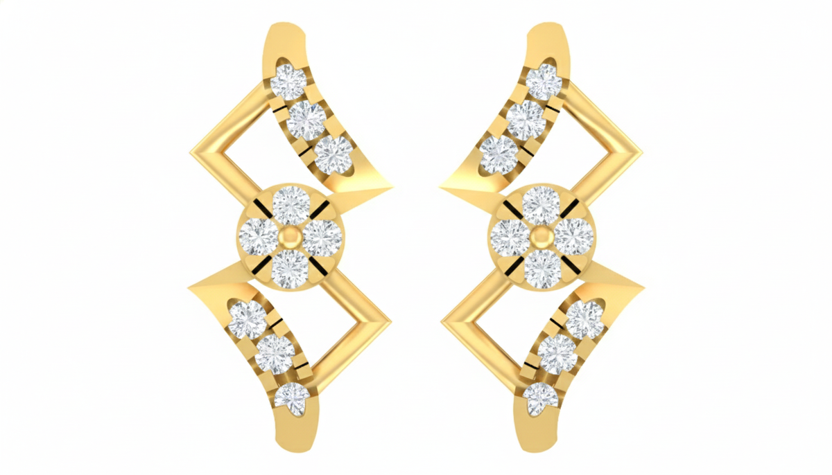 18K Gold & Diamond Women Dangler Earring KRA40135E