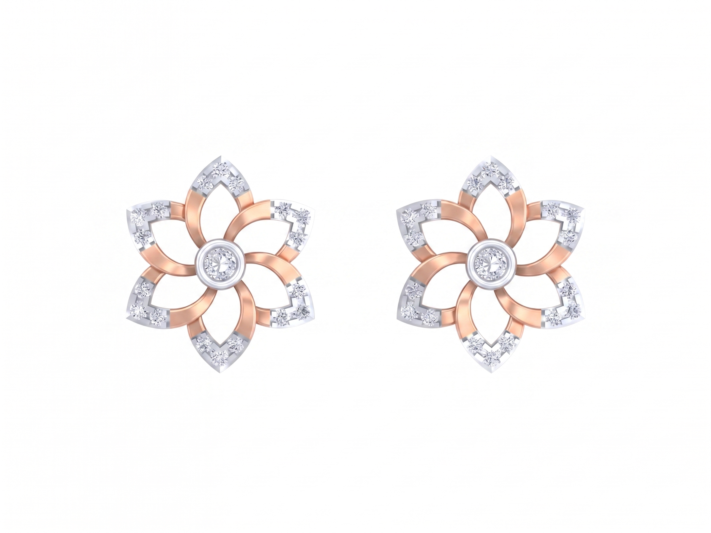 Rose Gold Diamond Earring | under 40k 