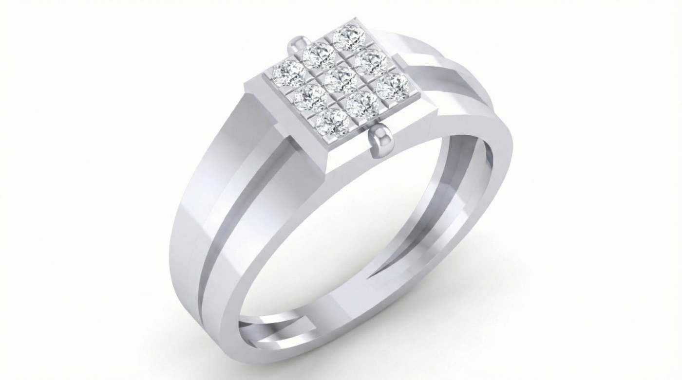 Gold & Diamond Engagement Ring For Men KRB20107