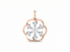 18K Gold & Diamond Floral Pendant Set KRK40115P