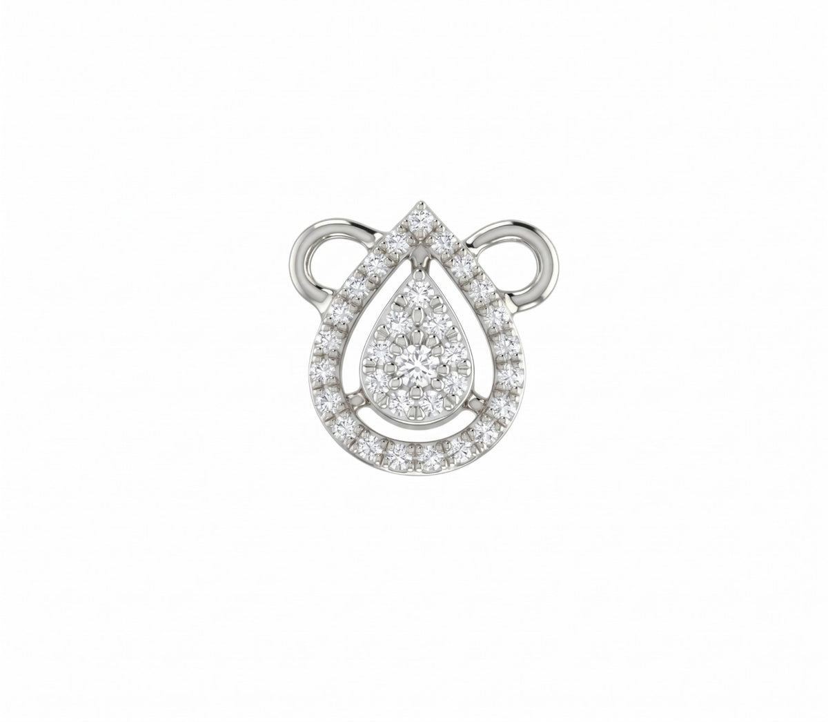 White gold & diamond pear-shaped mangalsutra on a white background