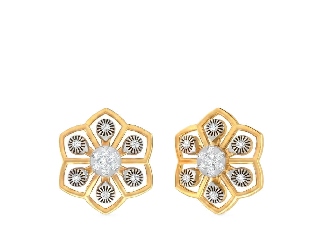 Yellow Gold Diamond Earring | under 40k 