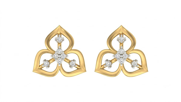 Gold & Diamond Floral Women Earring | KRB30049 | Kesav Diamond