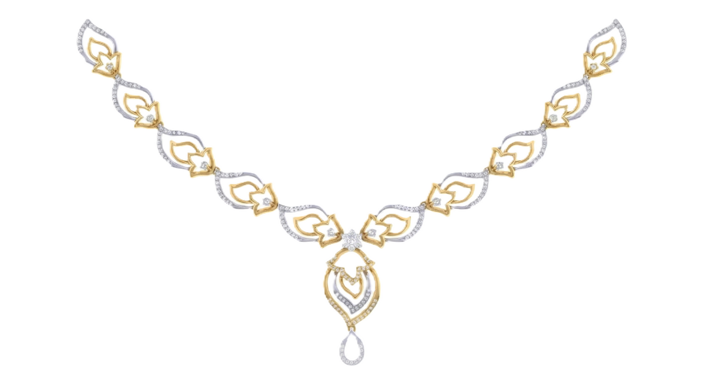 Gold & Diamond Necklace Set KRC60137