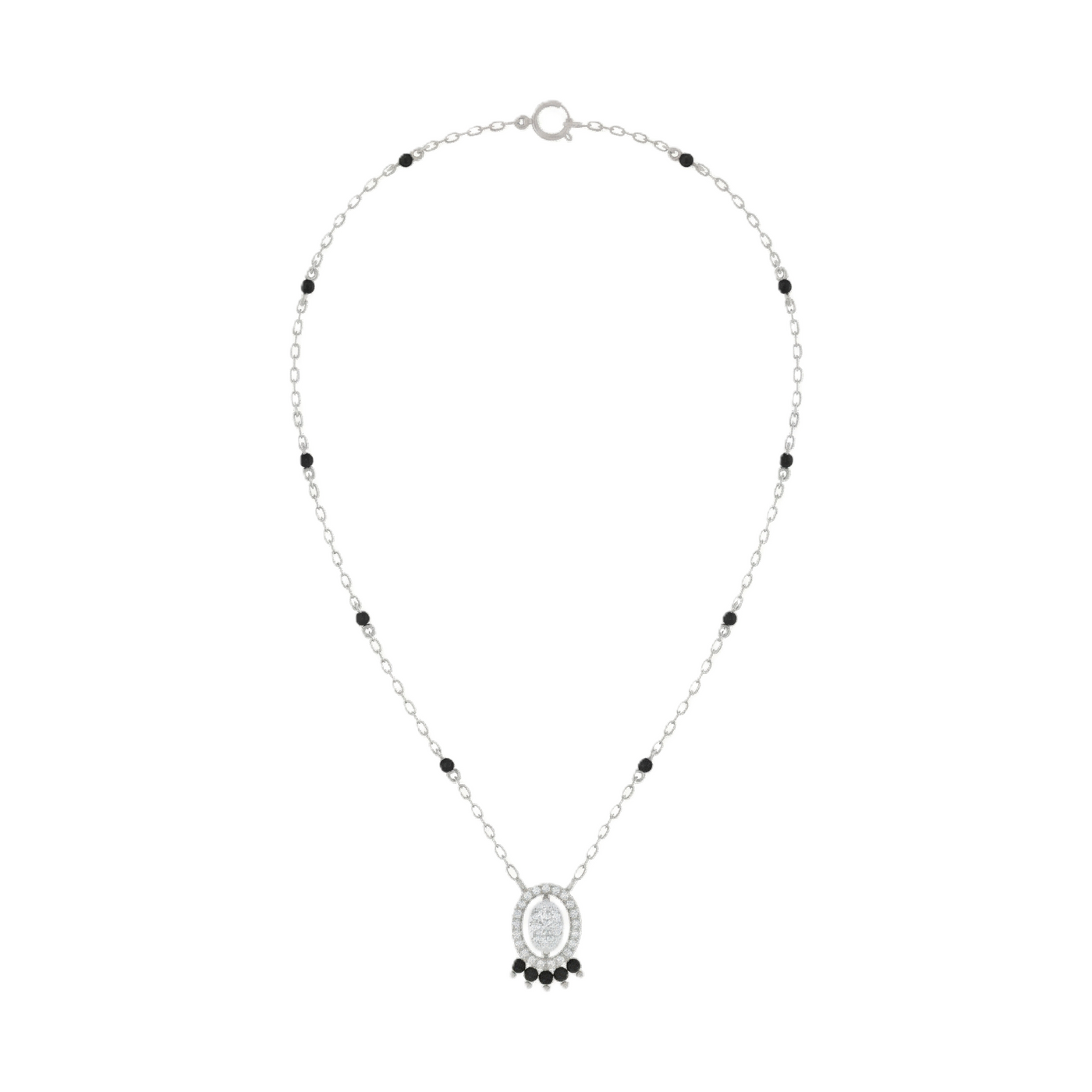 Gold & Diamond Modern Floral Beaded Mangalsutra For Women KRC50160