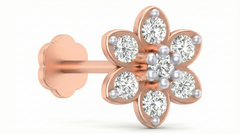 18K Gold & Diamond Stud Nose Pin KRA50053