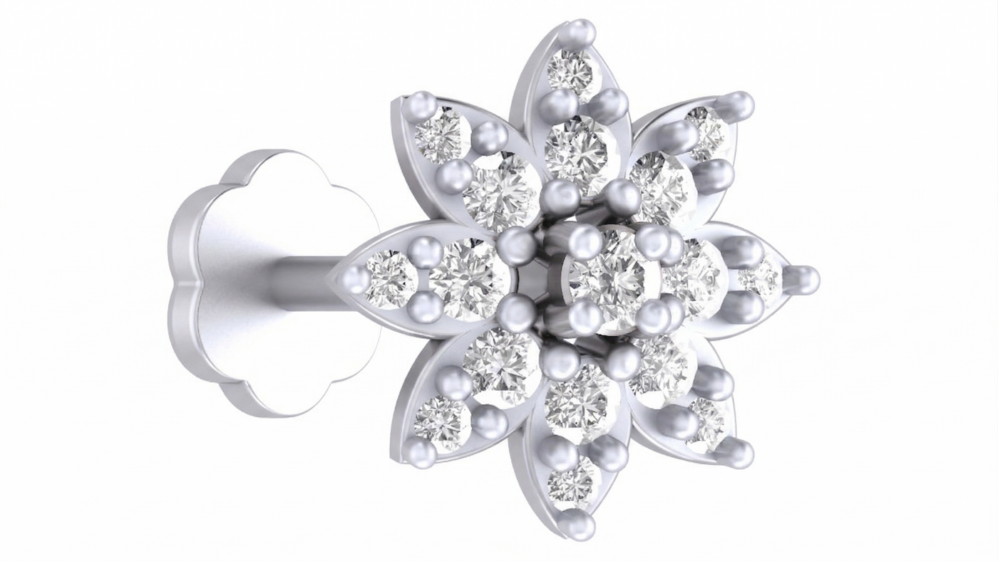 Gold & Diamond Stud Nose Pin KRA50294