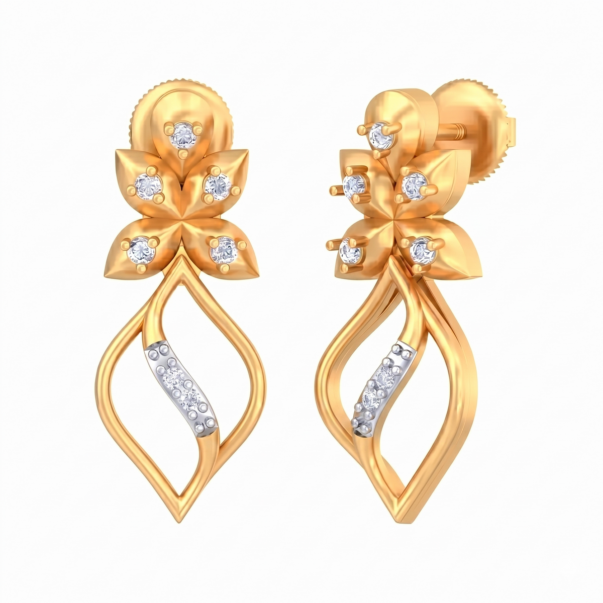 Yellow Gold Diamond Earring | under 40k 
