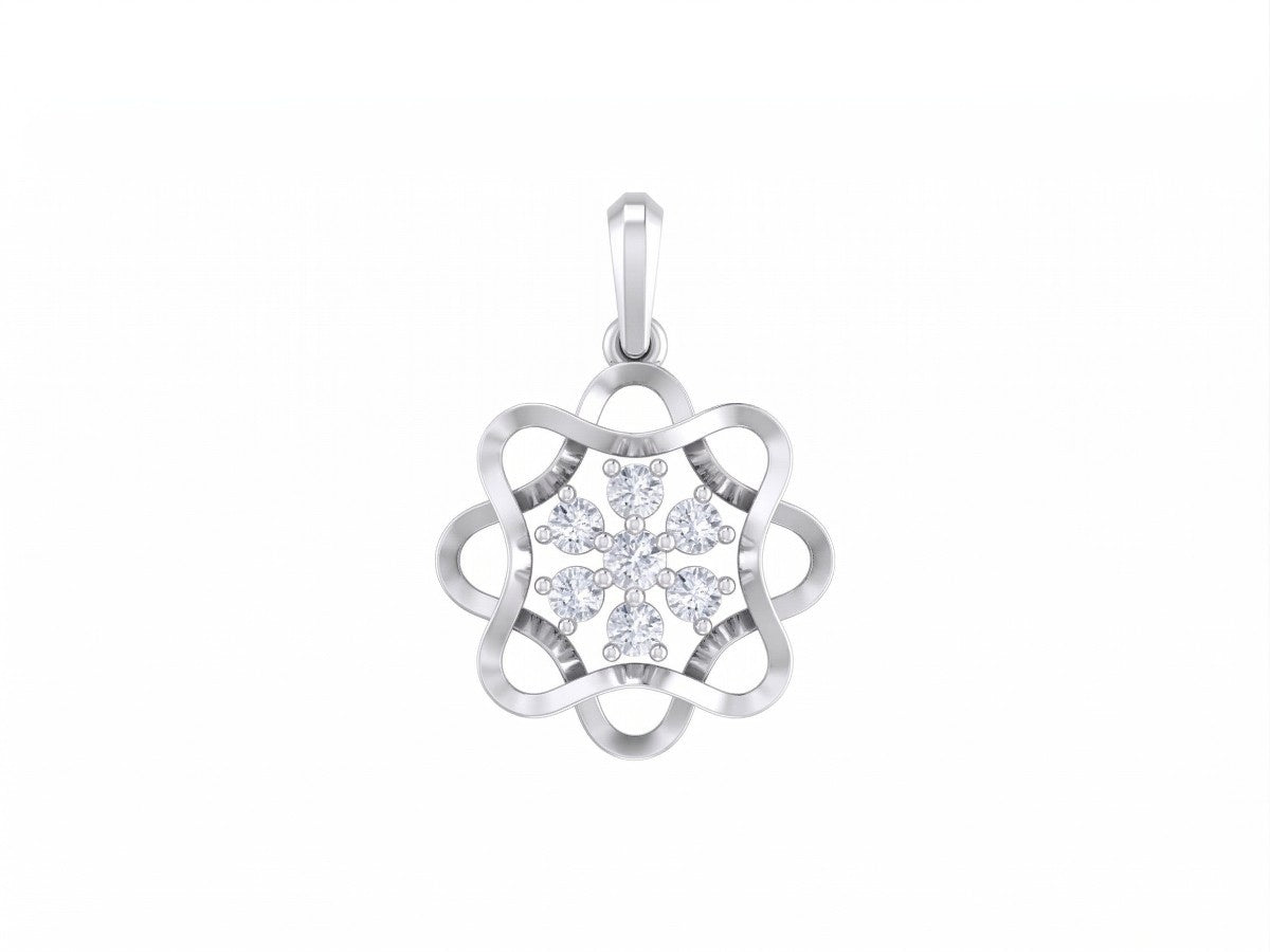 Gold & Diamond Floral Pendant Set KRC40694