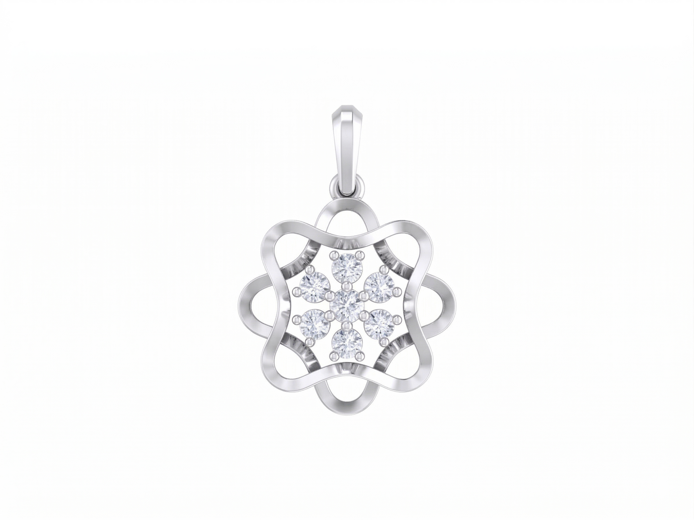 Gold & Diamond Floral Pendant Set KRC40694