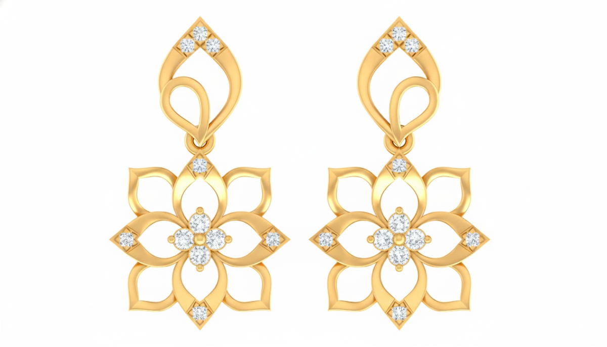 14K Gold & Diamond Women Earring KRB44095E-A