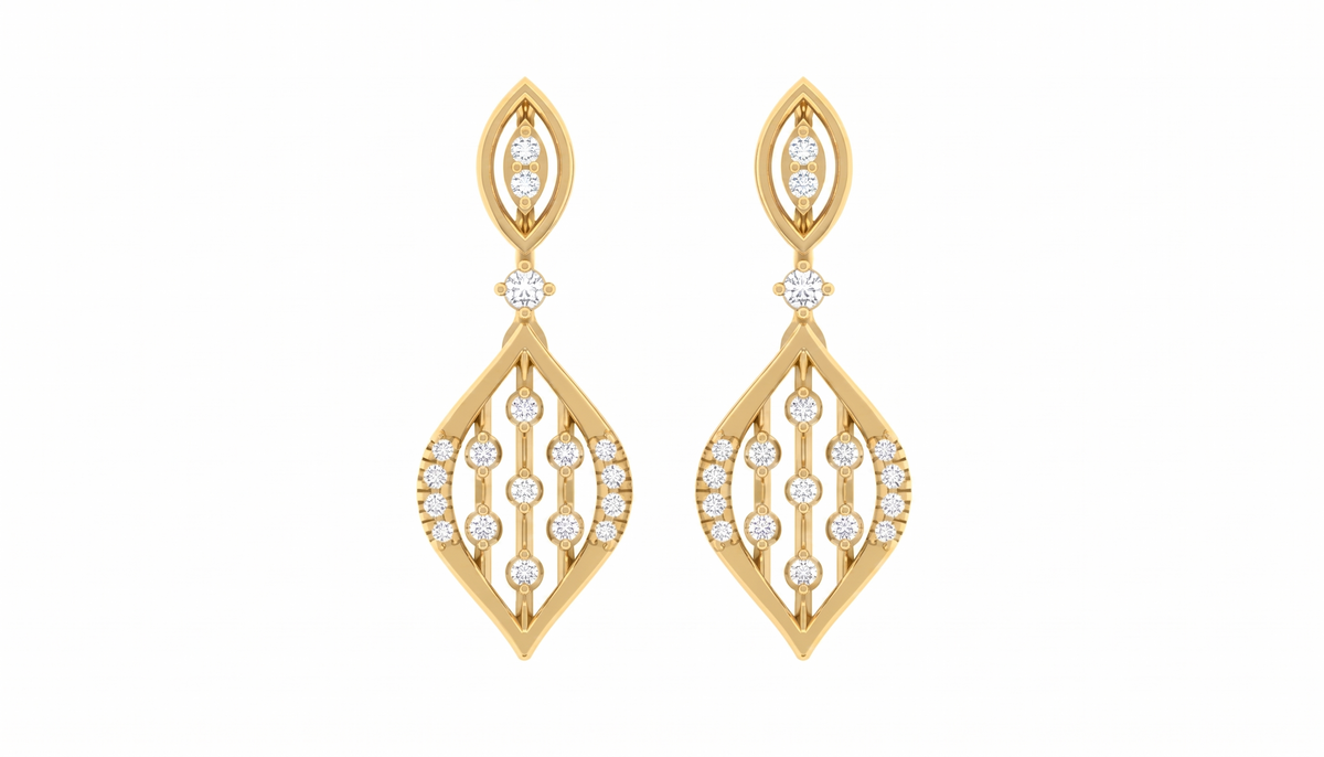 Yellow Gold Diamond Earring | under 40k 