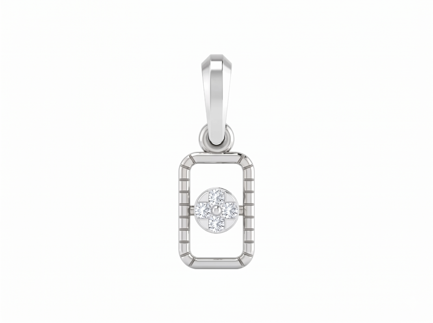 Elegant Square Gold & Diamond Pendant KRB40233