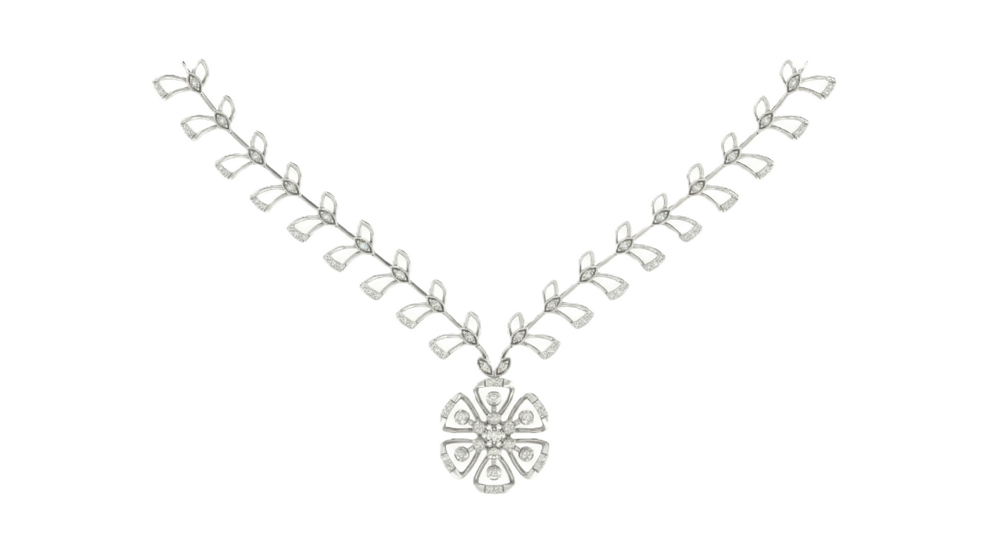 Gold & Diamond Dailywear Necklace Set KRC60052