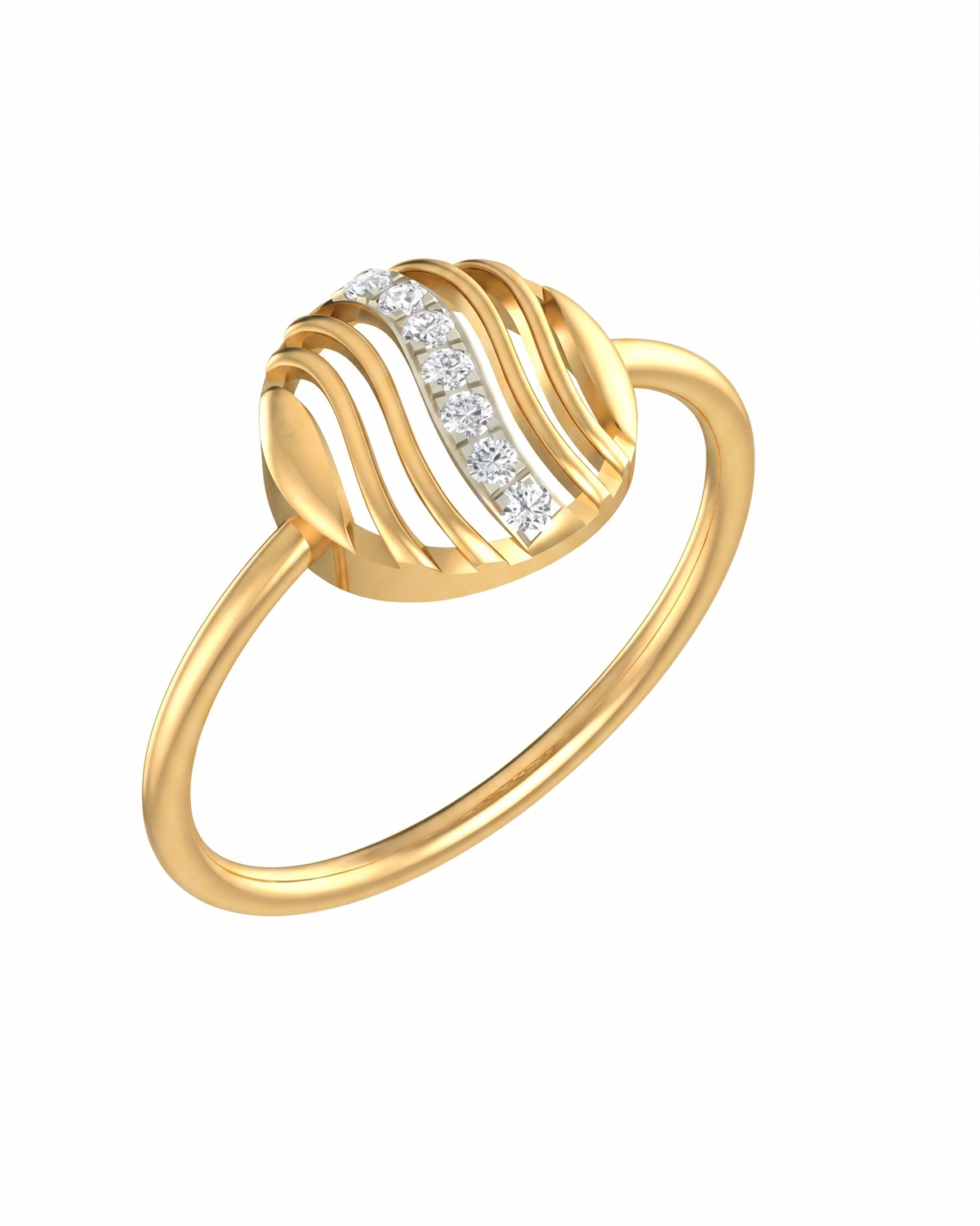 महिलाओं के लिए 18K गोल्ड और डायमंड डेलीवियर रिंग KLR-34