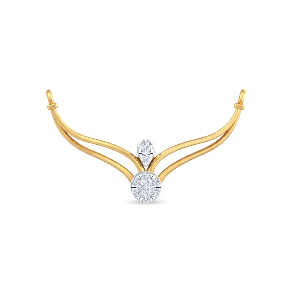 18K Gold & Diamond Dailywear Mangalsutra For Women KRB90032