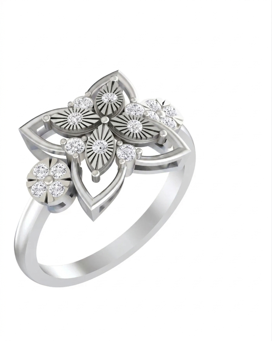Gold & Diamond Cocktail Ring For Women KRC10560