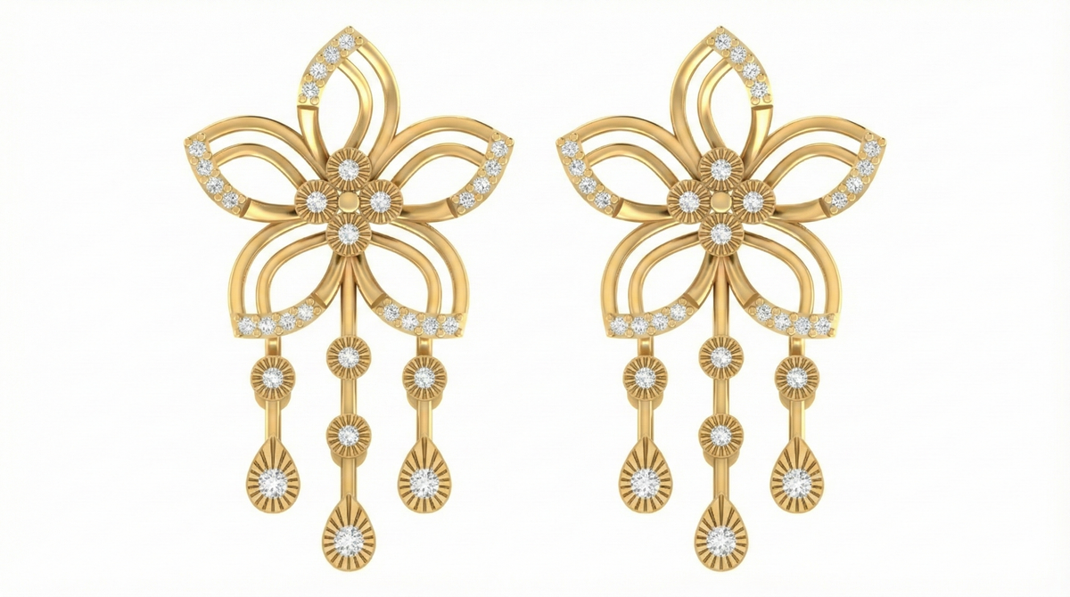 14K Gold & Diamond Women Earring KRB44099E-A