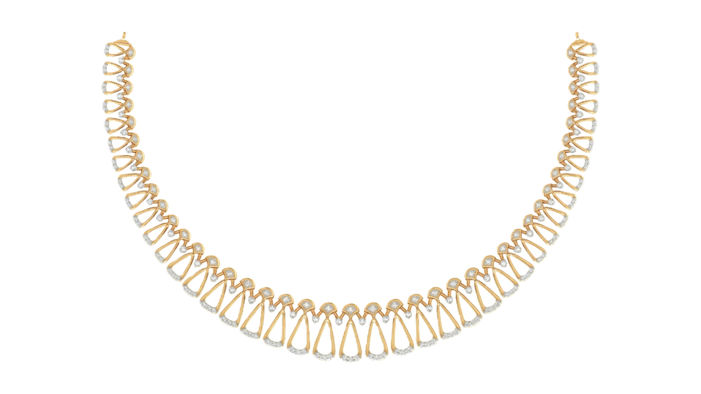 Gold & Diamond Choker Necklace Set KRC60151