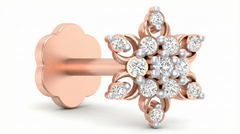 18K Gold & Diamond Stud Nose Pin KRA50037