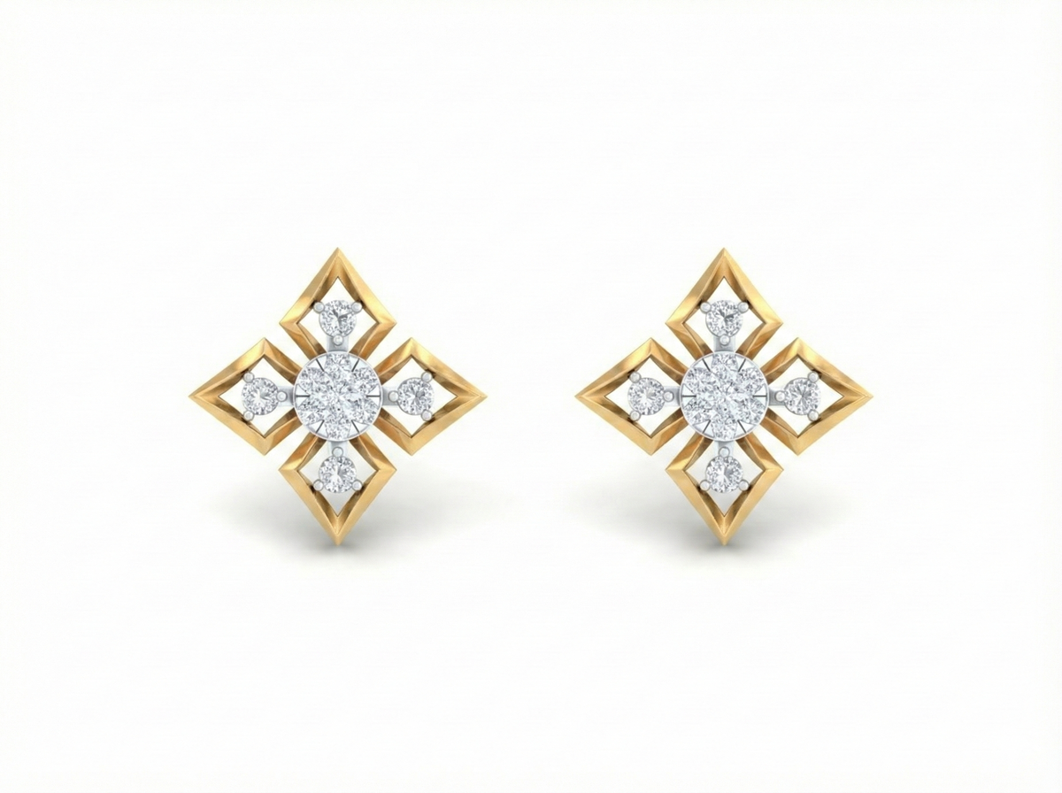 18K Gold & Diamond Women Stud Earring KRK40182E