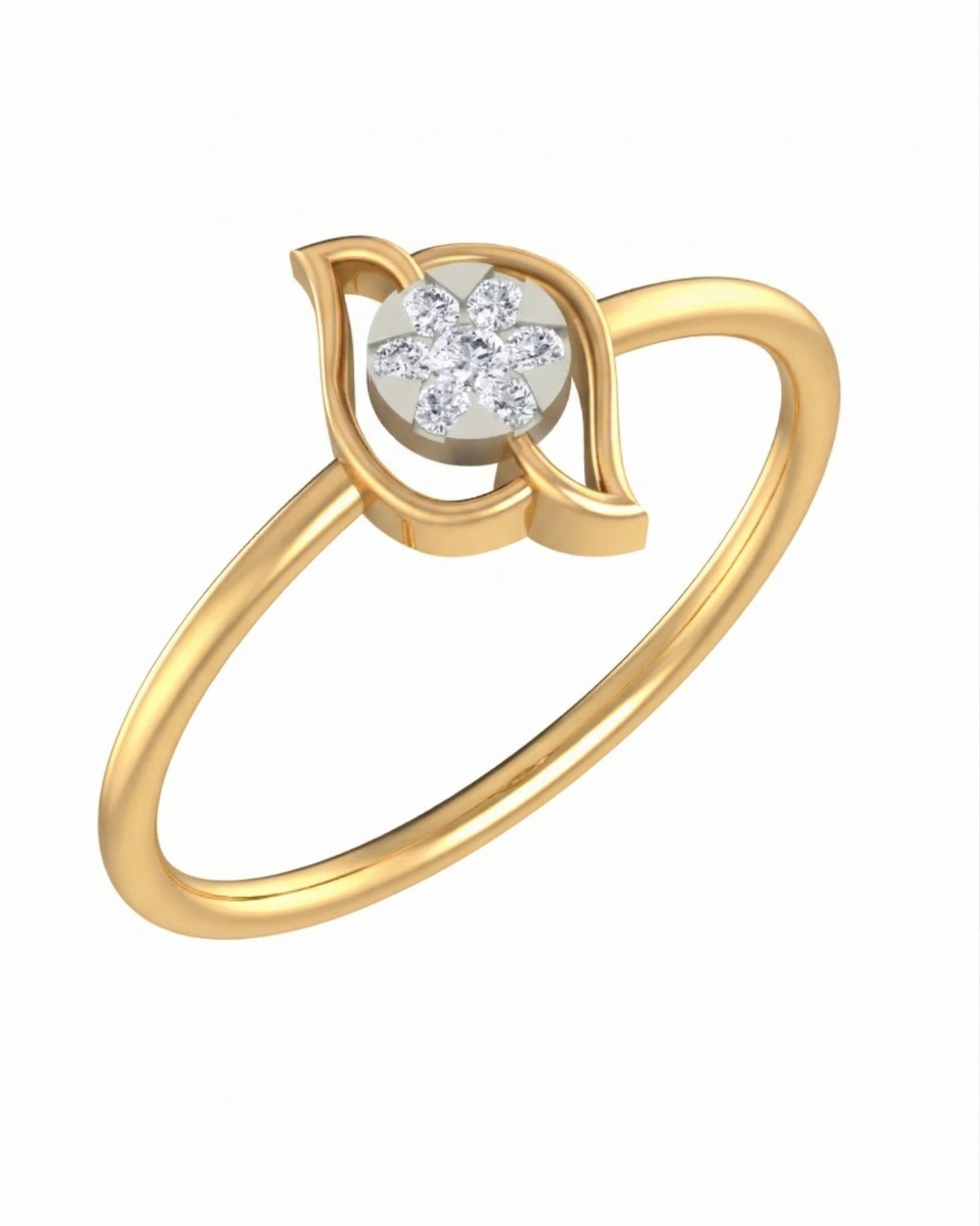 Gold & Diamond Dailywear Ring For Women KRC10245