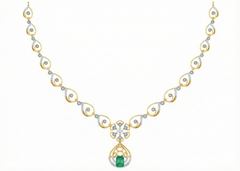 14K Gold & Diamond Gemstone Necklace Set KRB44081NG