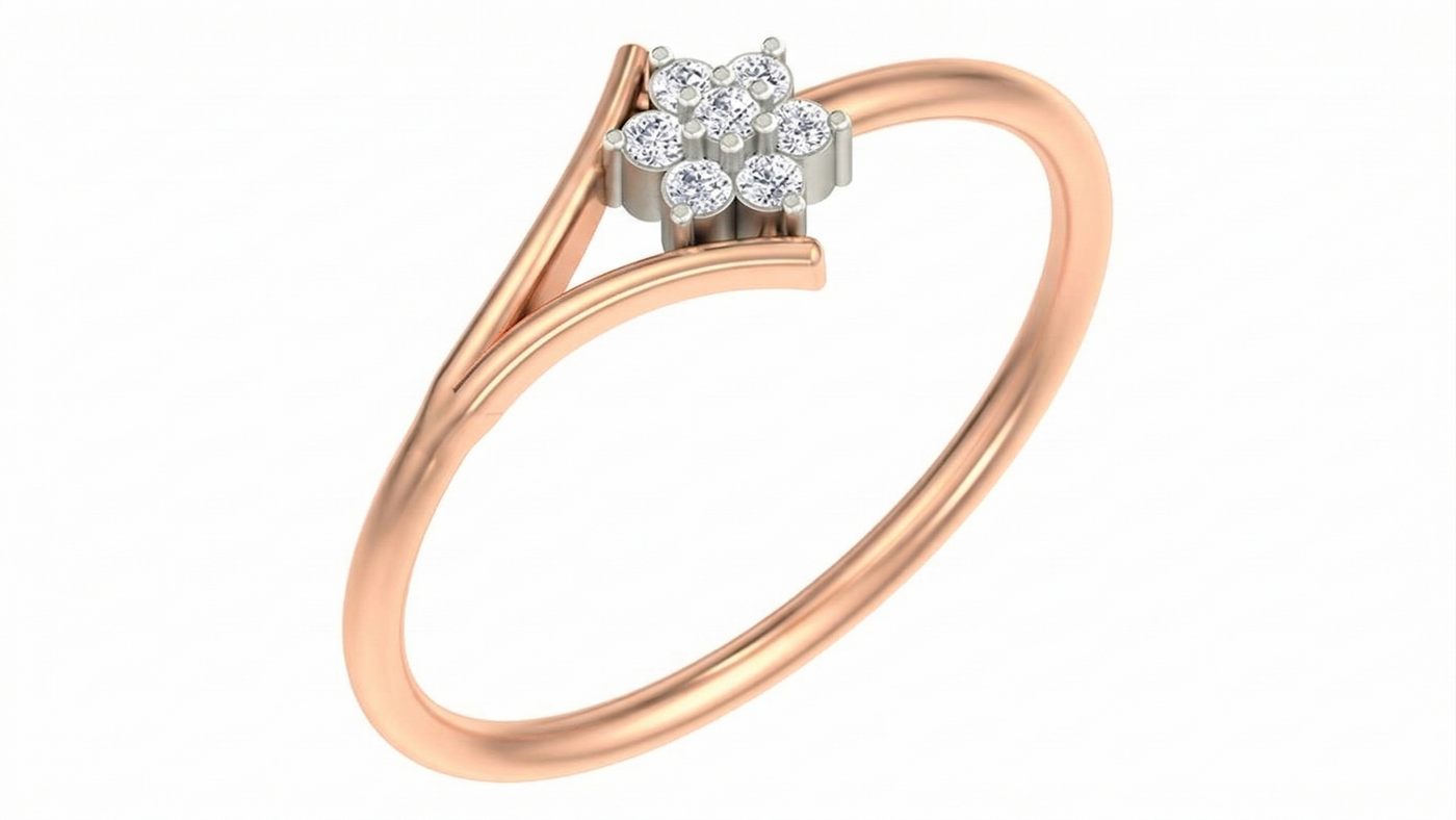 Gold & Diamond Dailywear Ring For Women KRB10134