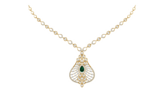 14K Gold & Diamond Gemstone Necklace Set KRI44022NG