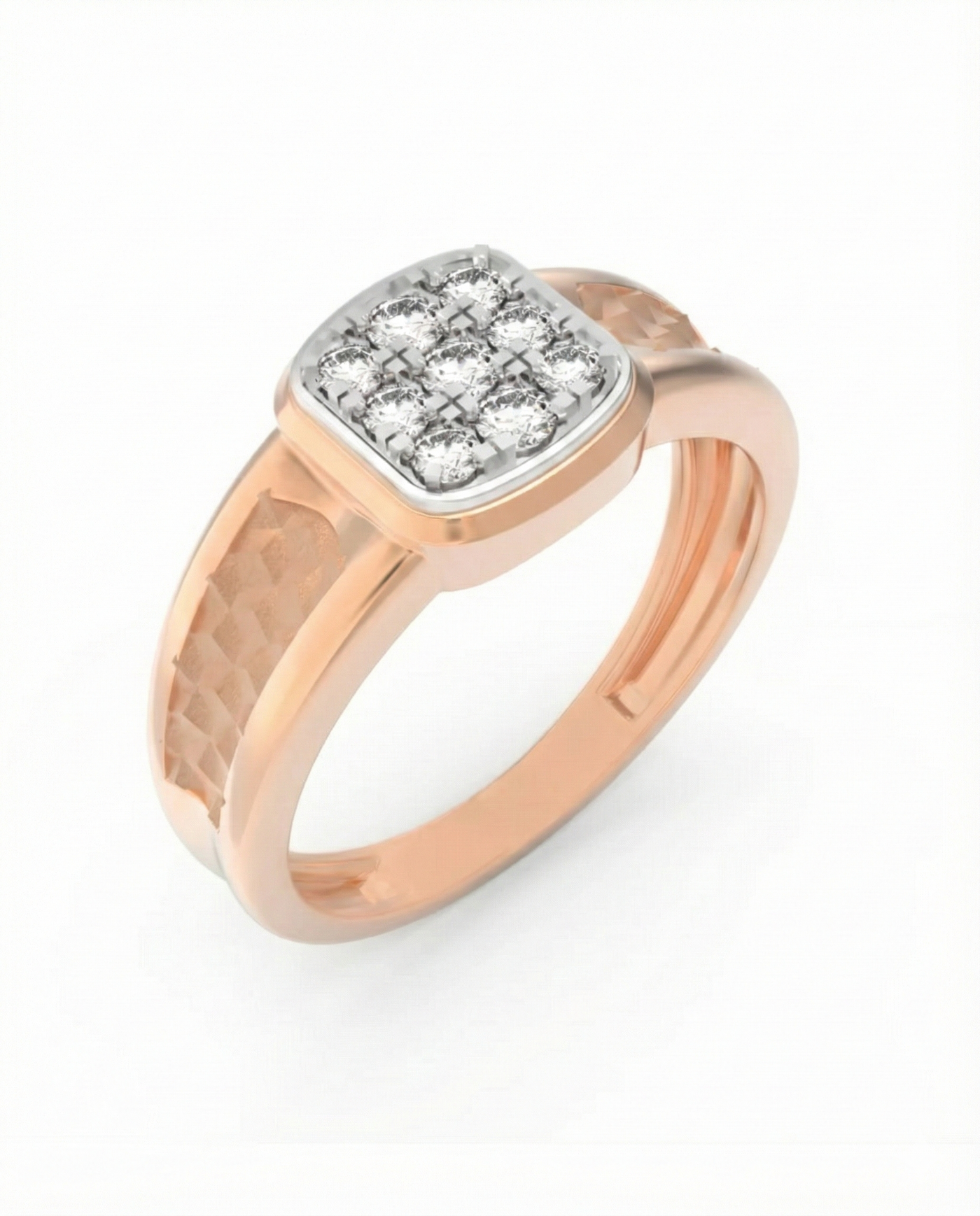 Gold & Diamond Band Ring For Men KRC20278