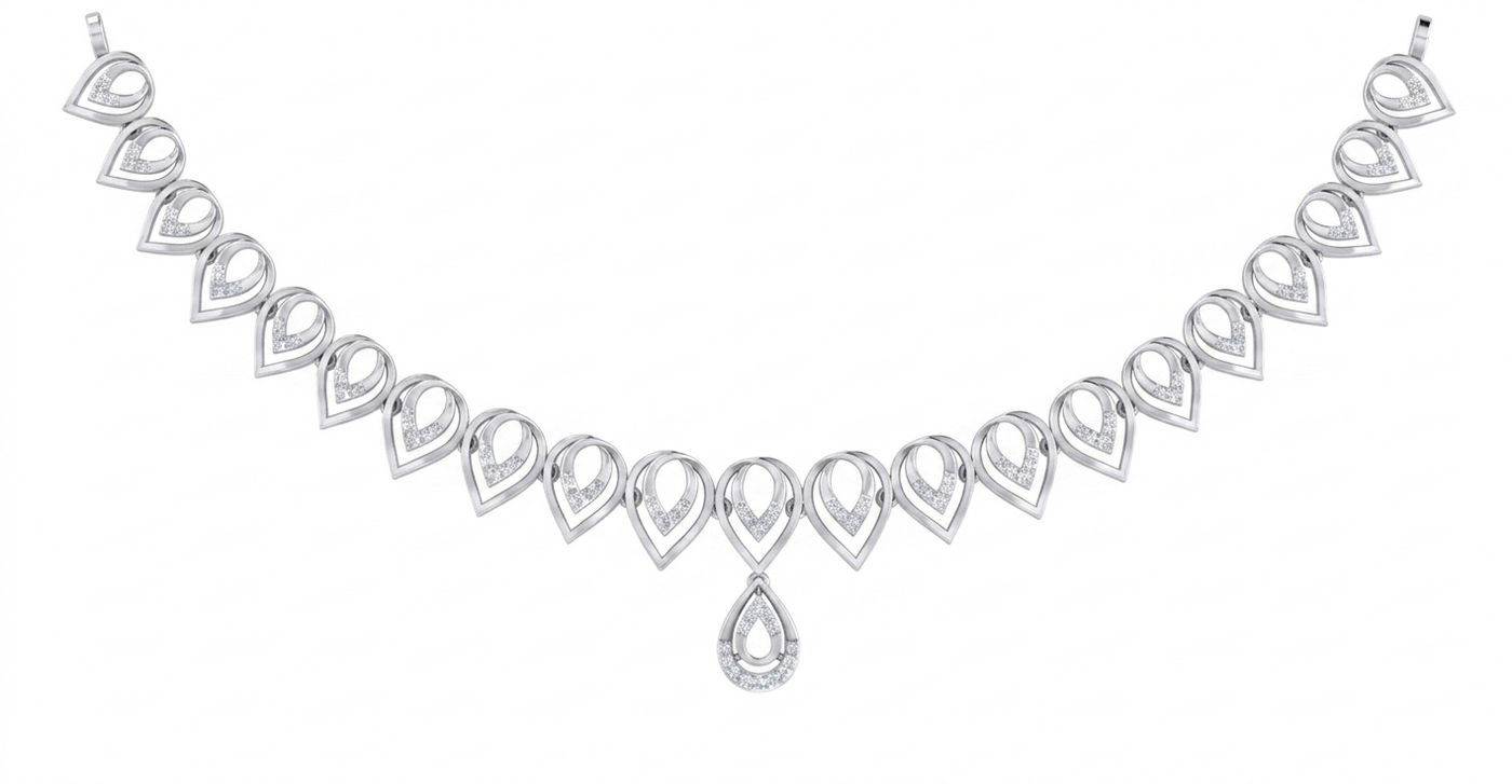 Gold & Diamond Choker Necklace Set KRC60045