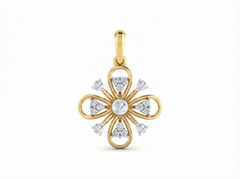 18K Gold & Diamond Floral Pendant Set KRK40184P