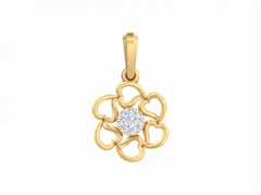 18K Gold & Diamond Floral Pendant KSK112