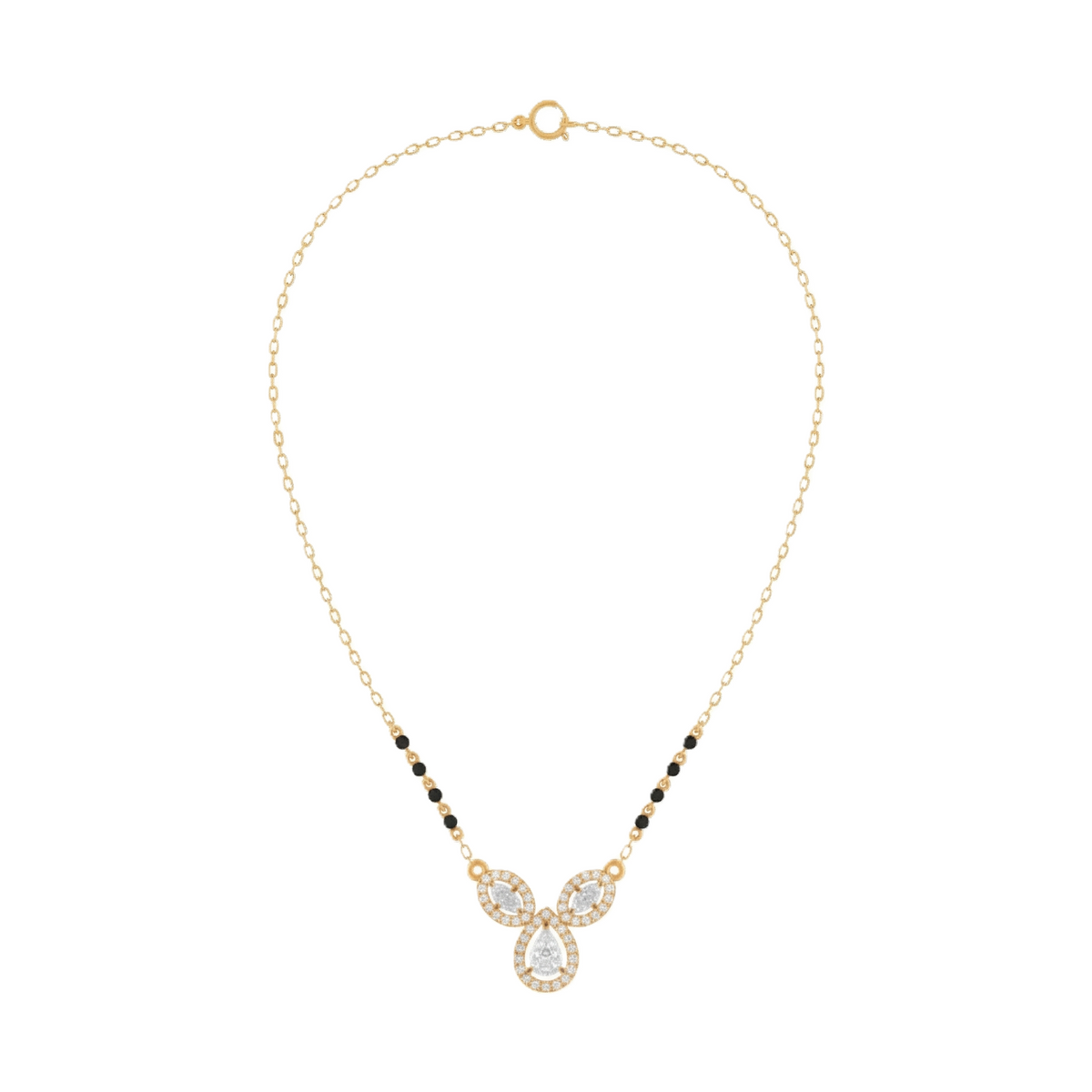Gold & Diamond Beaded Mangalsutra For Women KRC50112