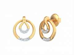 18K Gold & Diamond Women Dailywear Earring KSK021