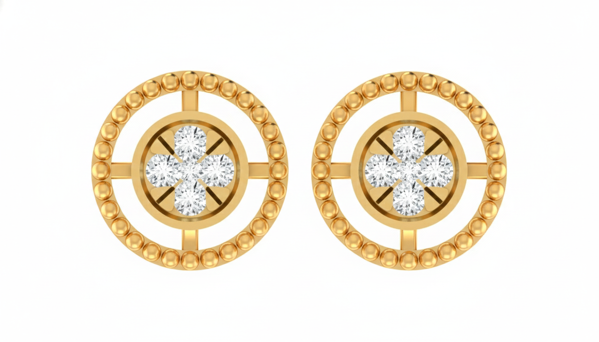 18K Gold & Diamond Women Stud Earring KRA40146E