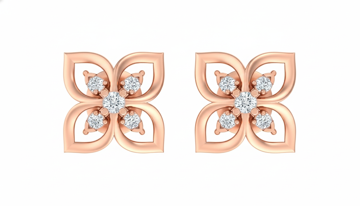 18K Gold & Diamond Women Dailywear Earring KER-39