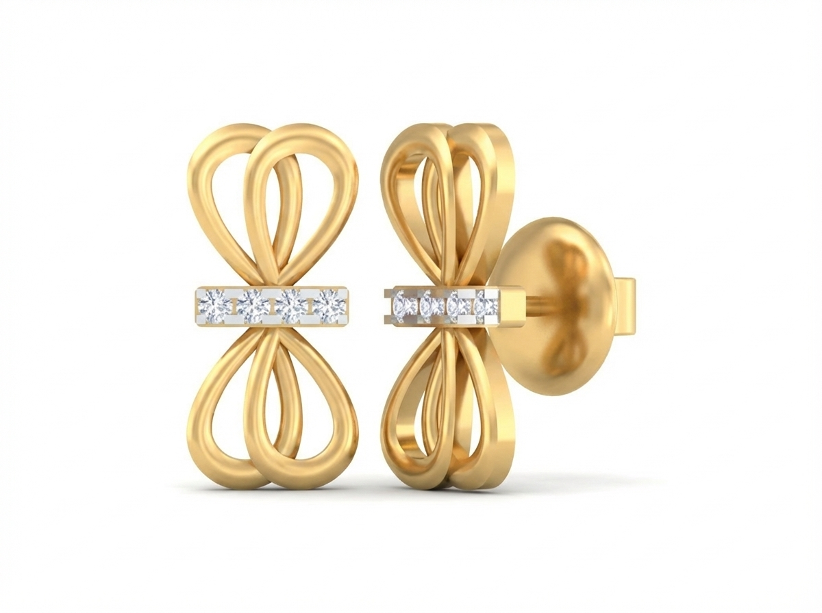 18K Gold & Diamond Women Stud Earring KSK059