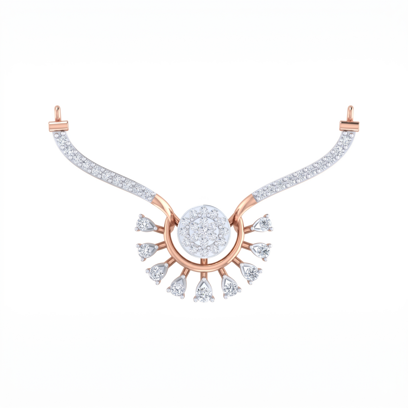 Gold & Diamond Floral Mangalsutra For Women KRC50097