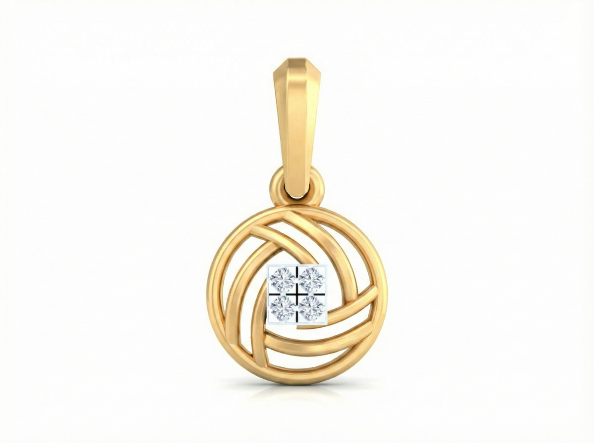 18K Gold & Diamond Dailywear Pendant KSK084
