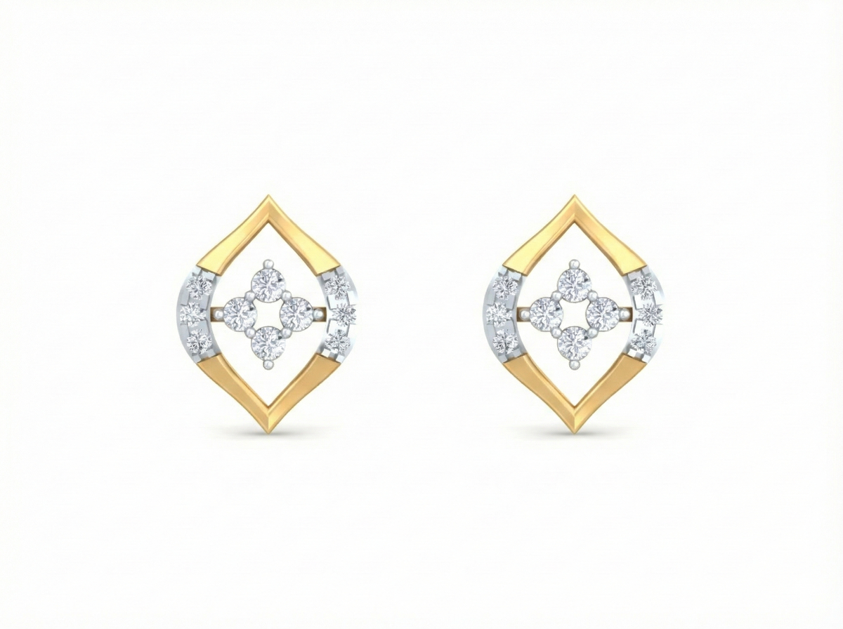 18K Gold & Diamond Women Stud Earring KRK30038
